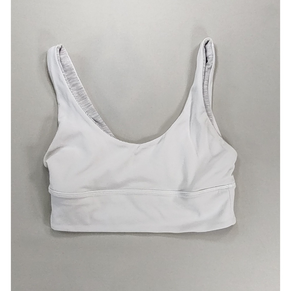 Lululemon Align Reversible Sports Bra Gray White Yoga Size 6 LW2CYOS